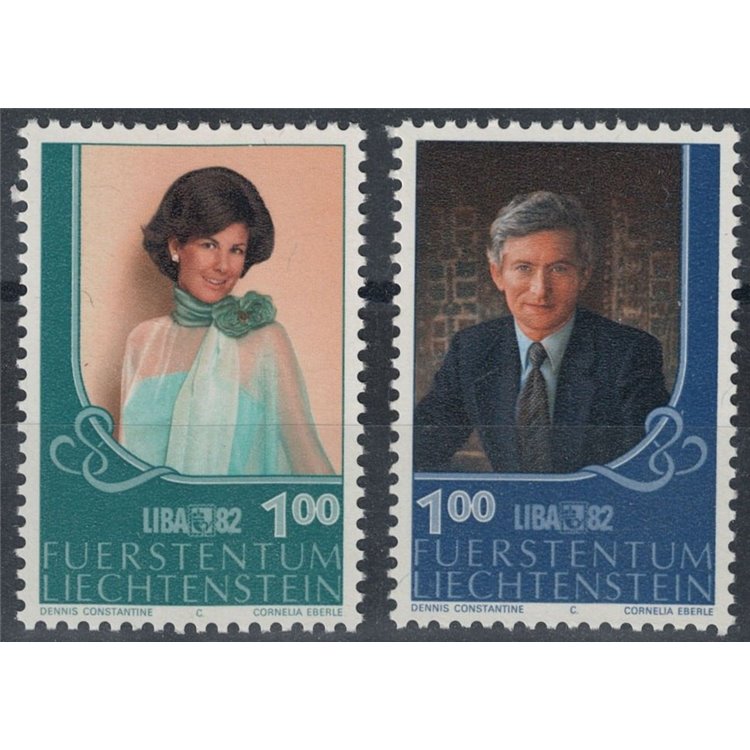 LIECHTENSTEIN 1982 Esposizione filatelica LIBA 2v MNH**