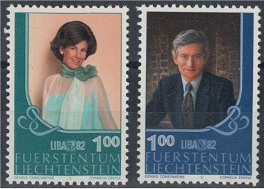 LIECHTENSTEIN 1982 LIBA Philatelic Exhibition 2v MNH**