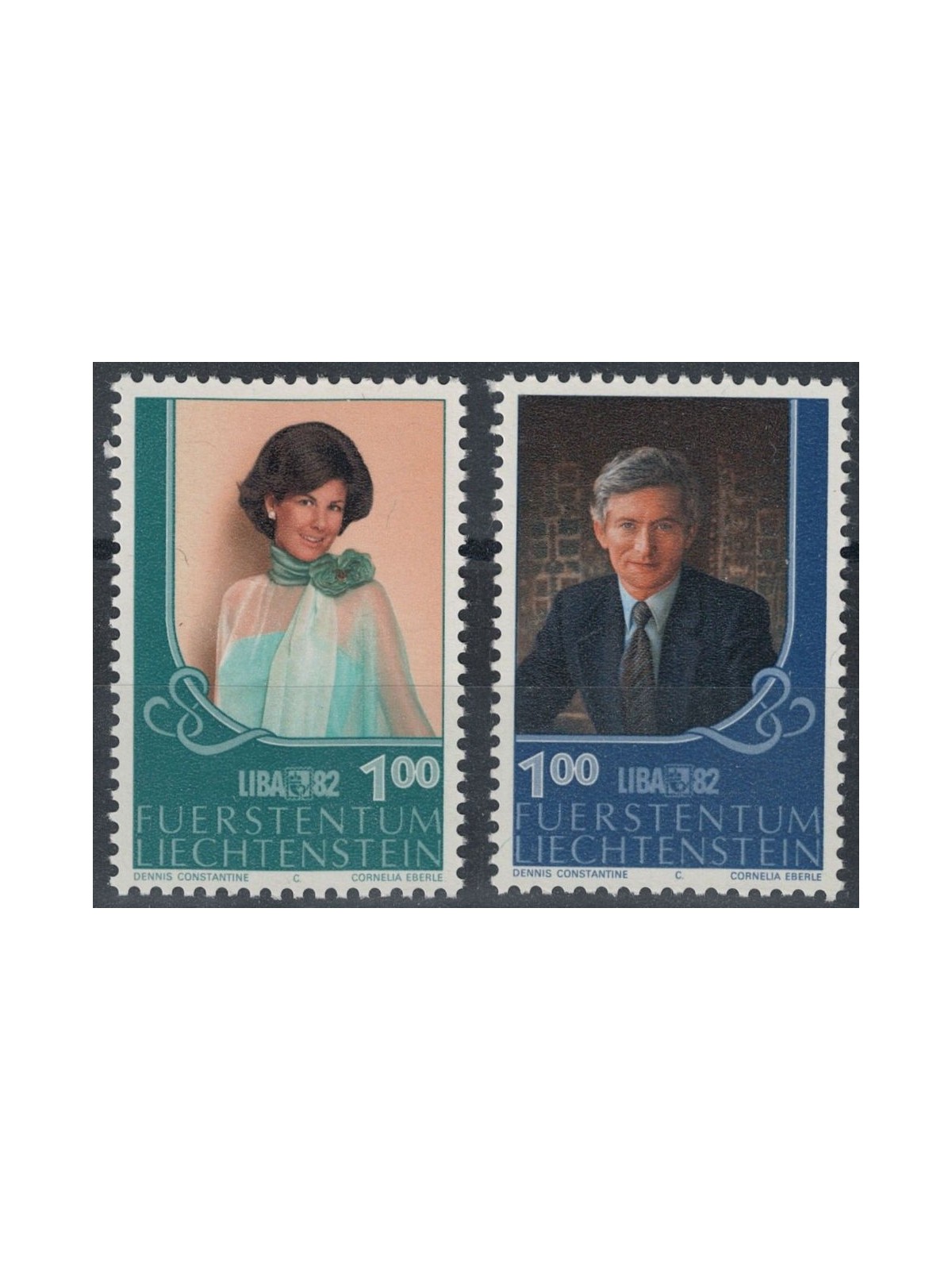 LIECHTENSTEIN 1982 Esposizione filatelica LIBA 2v MNH**