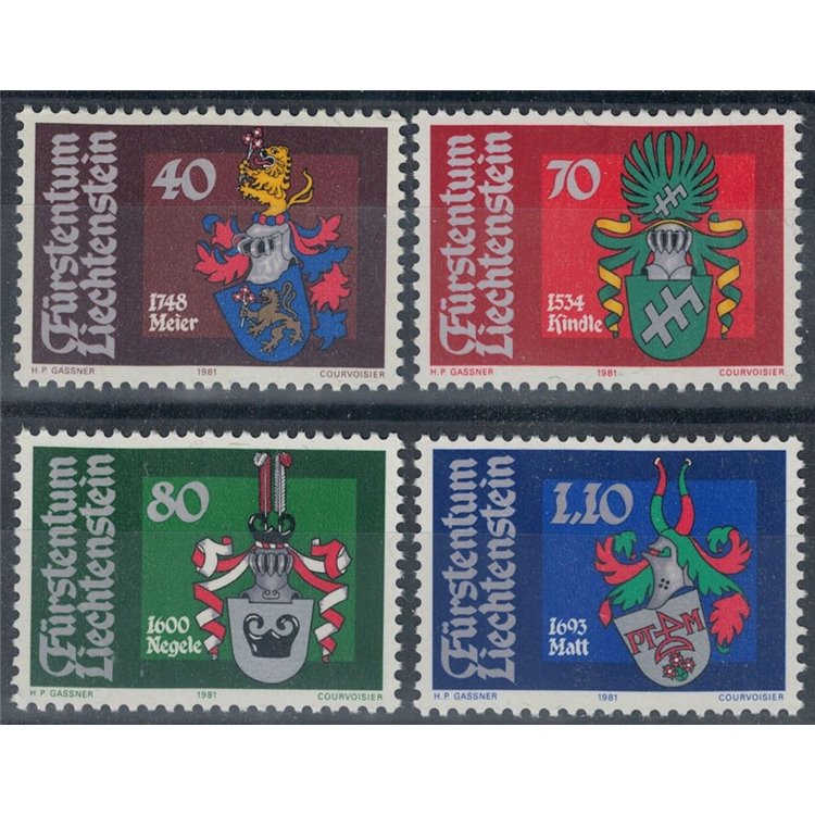 LIECHTENSTEIN 1981 Coat of arms of Landammann 4v MNH**