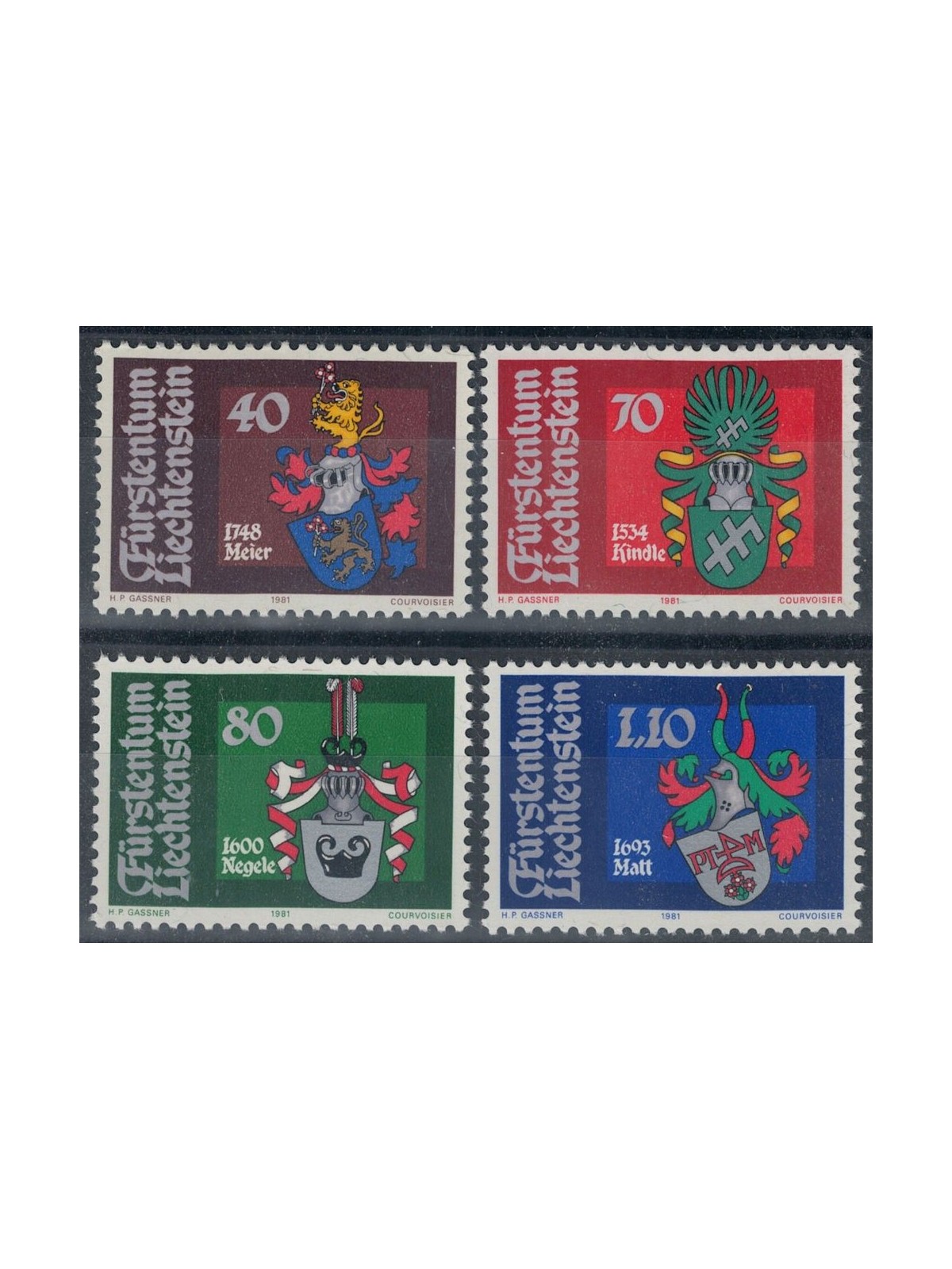 LIECHTENSTEIN 1981 Stemmi di Landammanni 4v MNH**