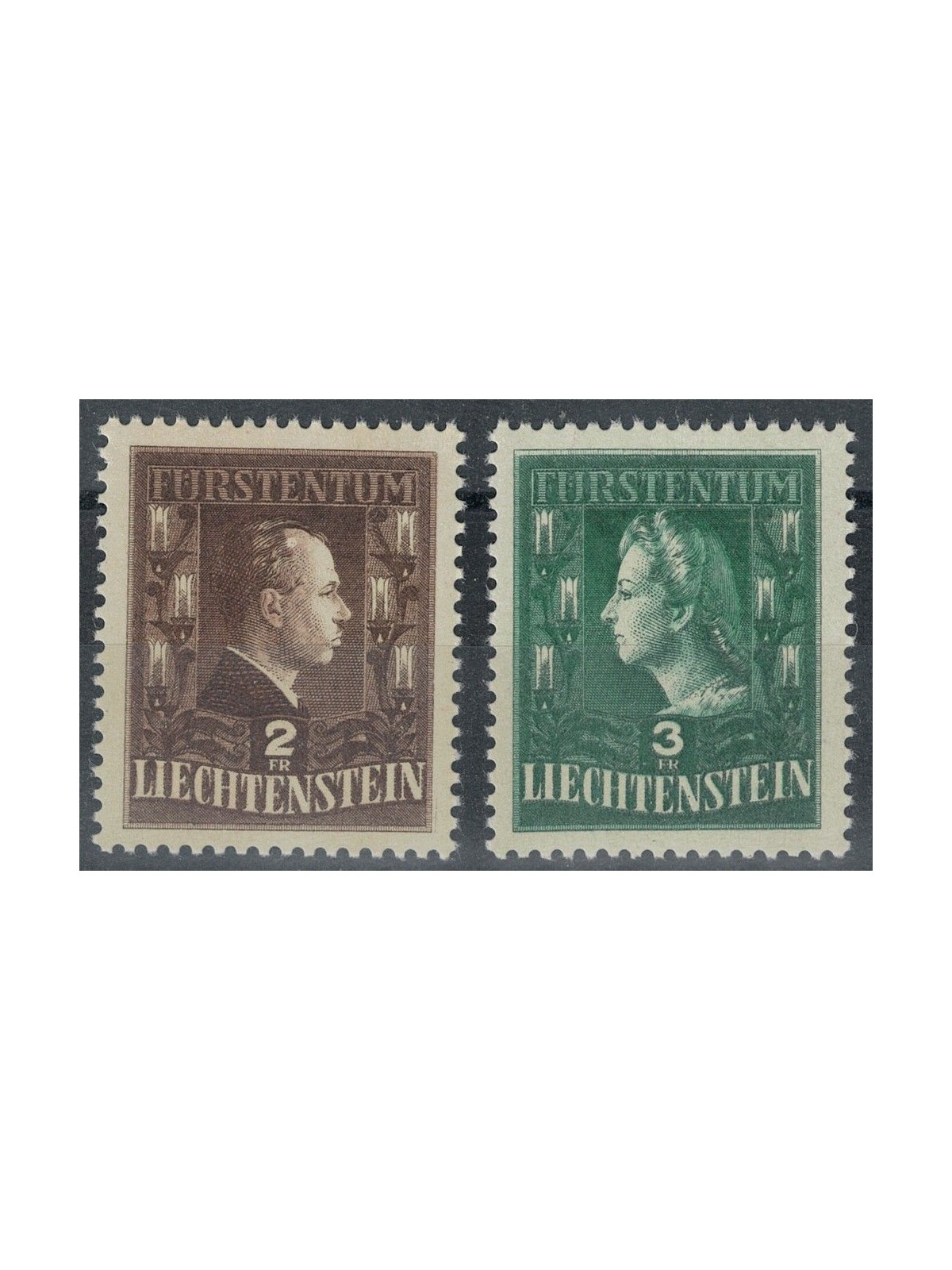 LIECHTENSTEIN 1944 Effigies of the Princes 2v MNH**