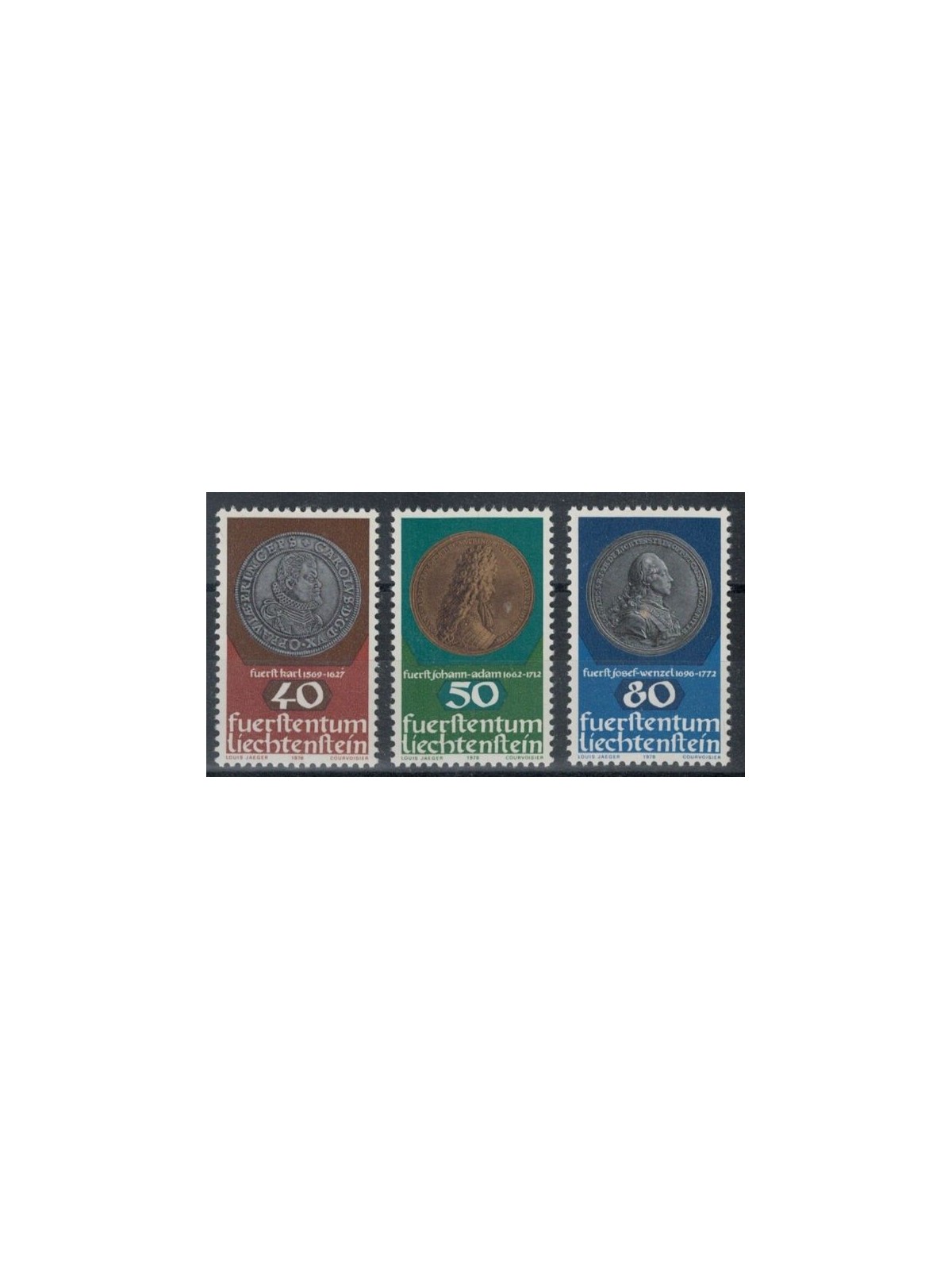 LIECHTENSTEIN 1978 Coins and medals 3v MNH**