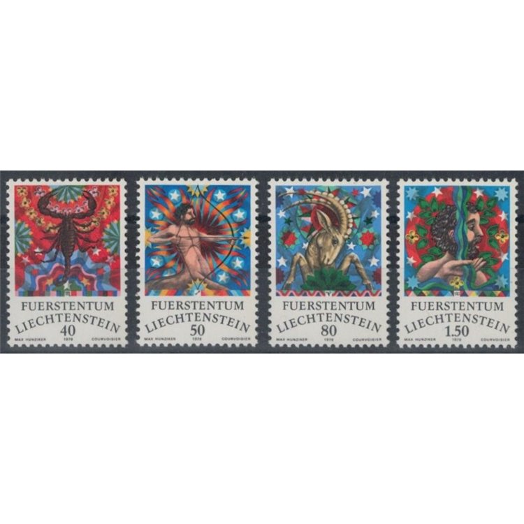 LIECHTENSTEIN 1978 Signs of the Zodiac 4v MNH**