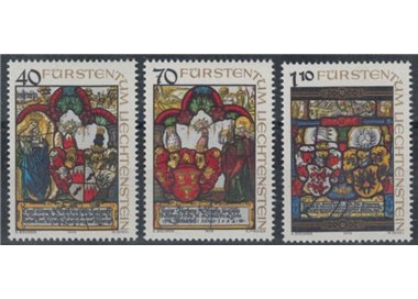 LIECHTENSTEIN 1979 Vetrate con stemmi 3v MNH**