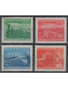 JUGOSLAVIA 1949 Centenario delle Ferrovie 4v MNH**