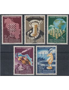 JUGOSLAVIA 1950 Campionato di scacchi 5v MNH**