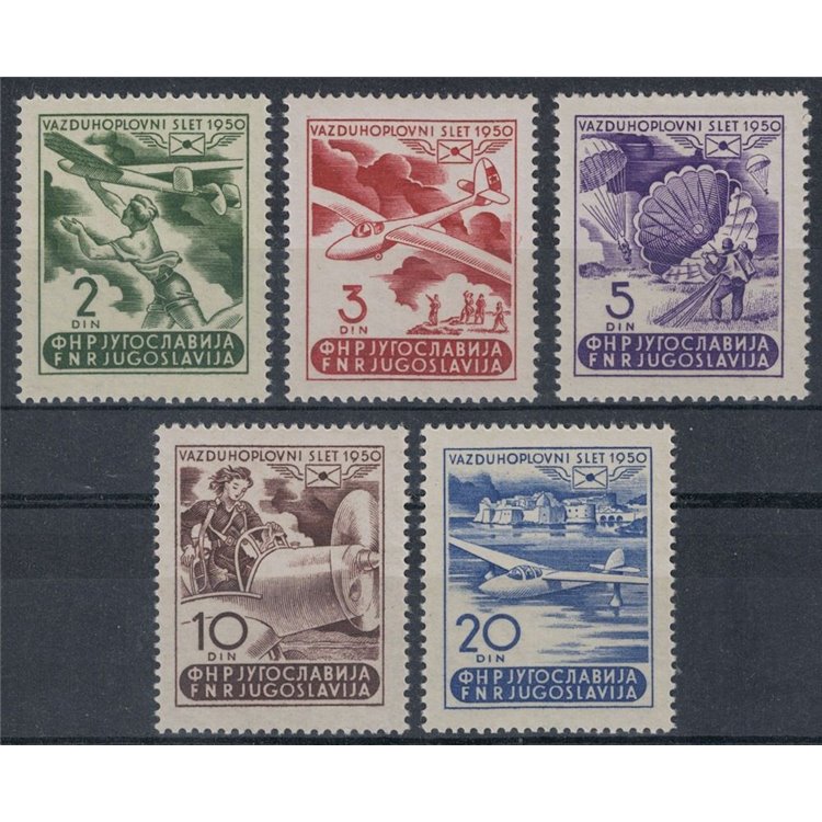 JUGOSLAVIA 1950 Settimana della posta aerea 5v MNH**