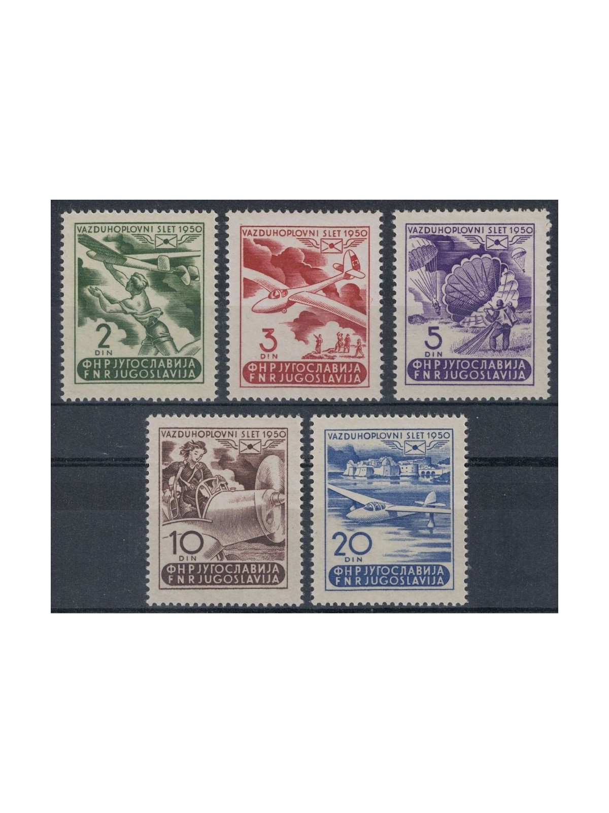 JUGOSLAVIA 1950 Settimana della posta aerea 5v MNH**