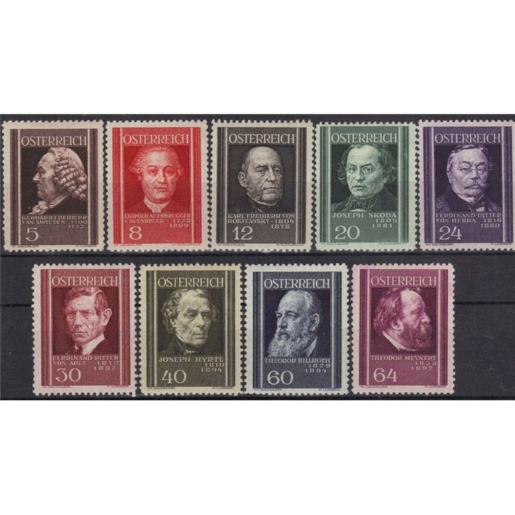 AUSTRIA 1937 Medici austriaci 9v MH*