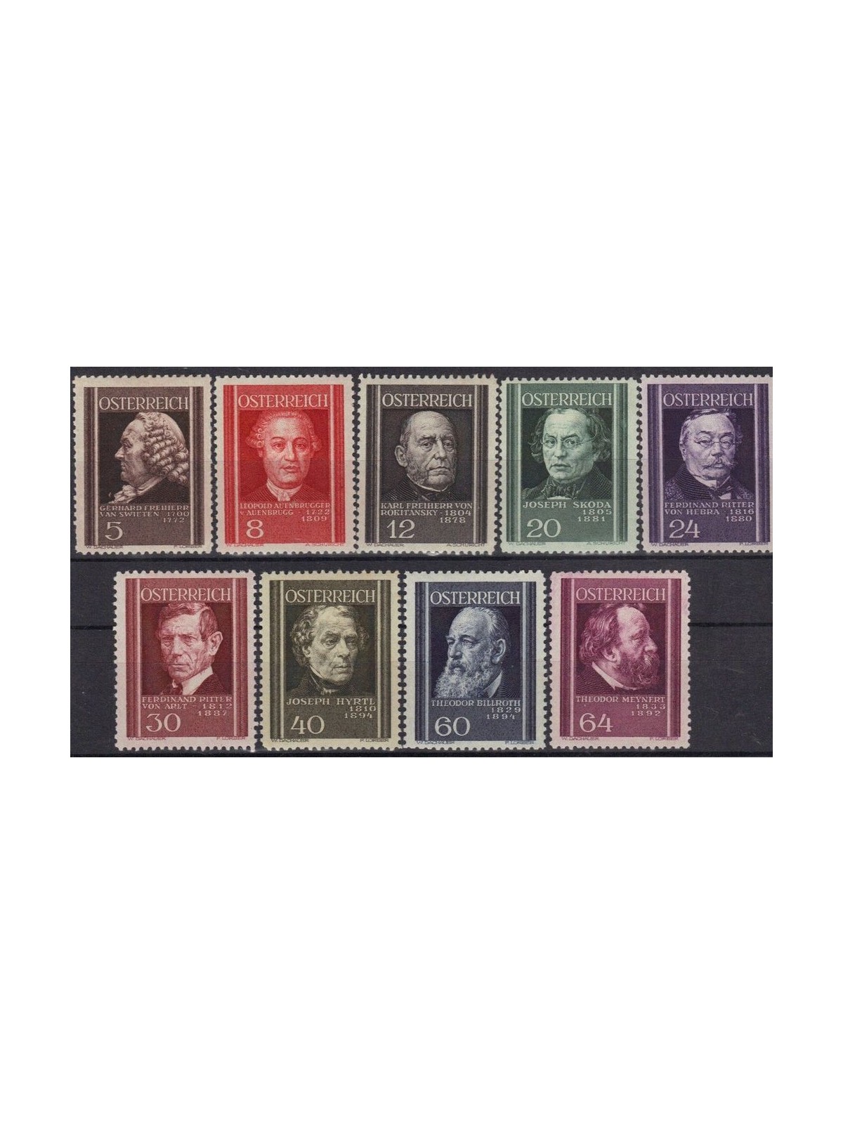 AUSTRIA 1937 Austrian Doctors 9v MH*