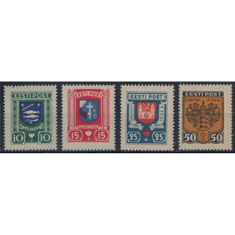 ESTONIA 1936 City Coats of Arms 4v MH*