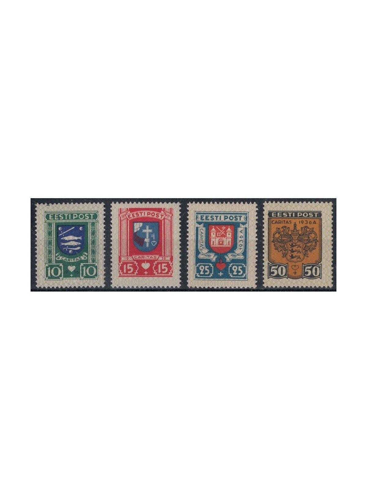 ESTONIA 1936 City Coats of Arms 4v MH*