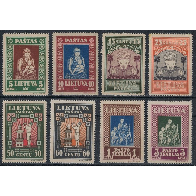 LITHUANIA 1933 Pro works for youth 8v MNH**