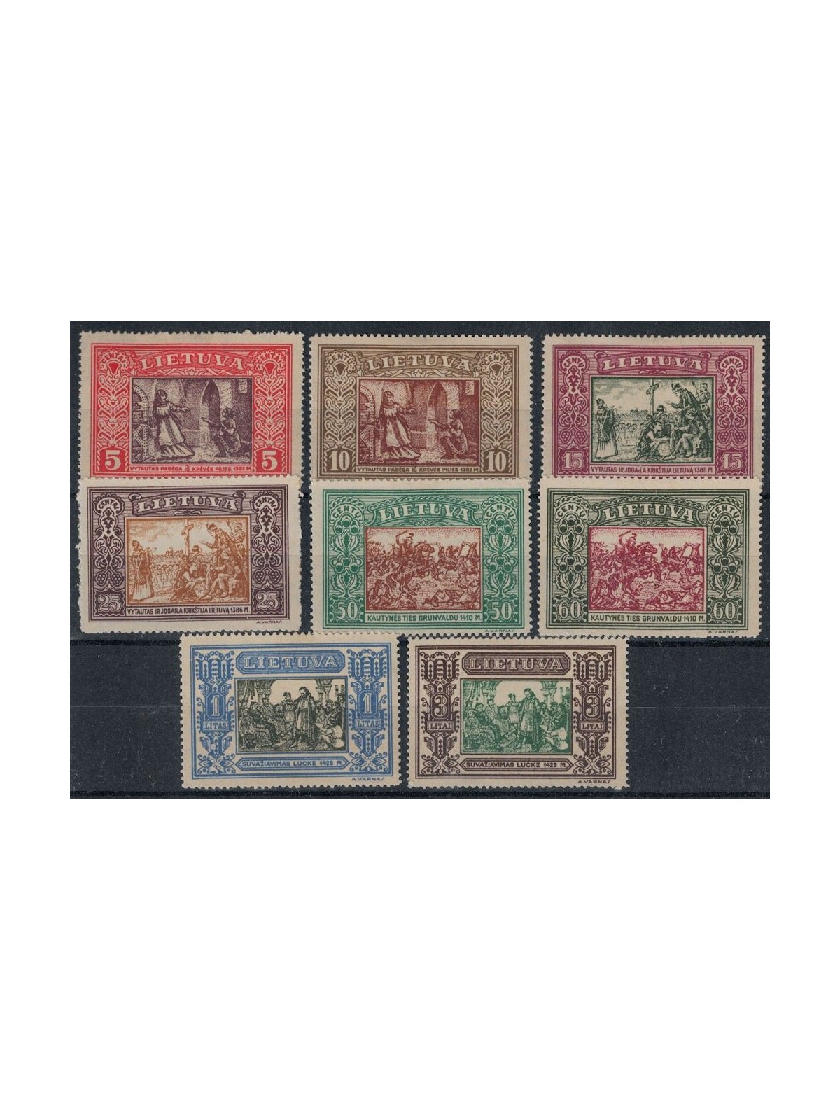 LITUANIA 1932 Beneficenza, soggetti storici 8v MH*