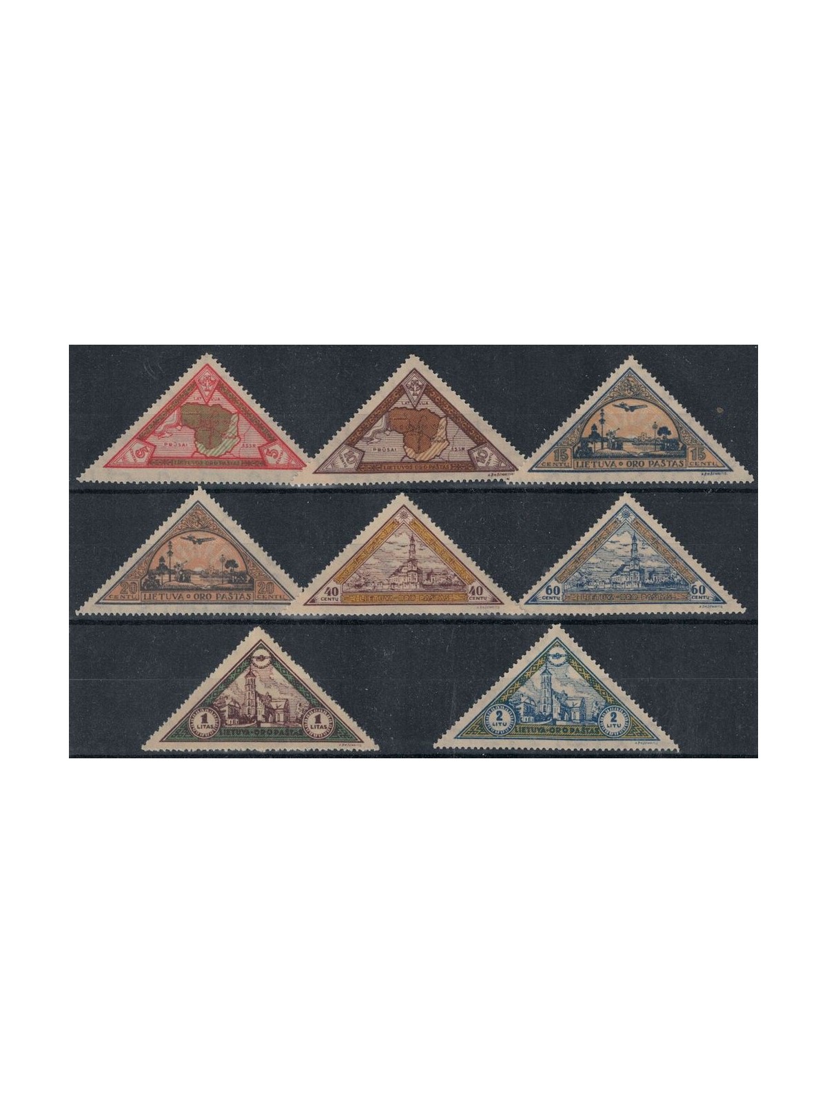LITUANIA 1932 Beneficenza, vedute 8v MNH**