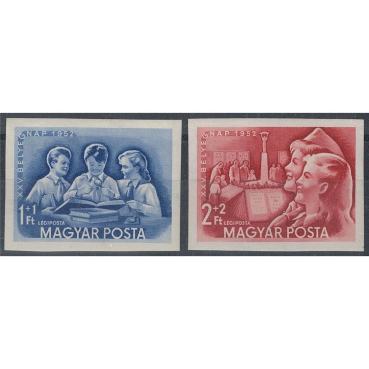 HUNGARY 1952 Stamp Day (imperforated) 2v MNH**