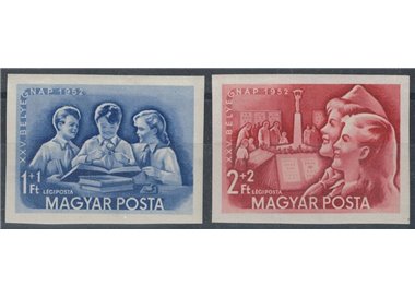 HUNGARY 1952 Stamp Day (imperforated) 2v MNH**