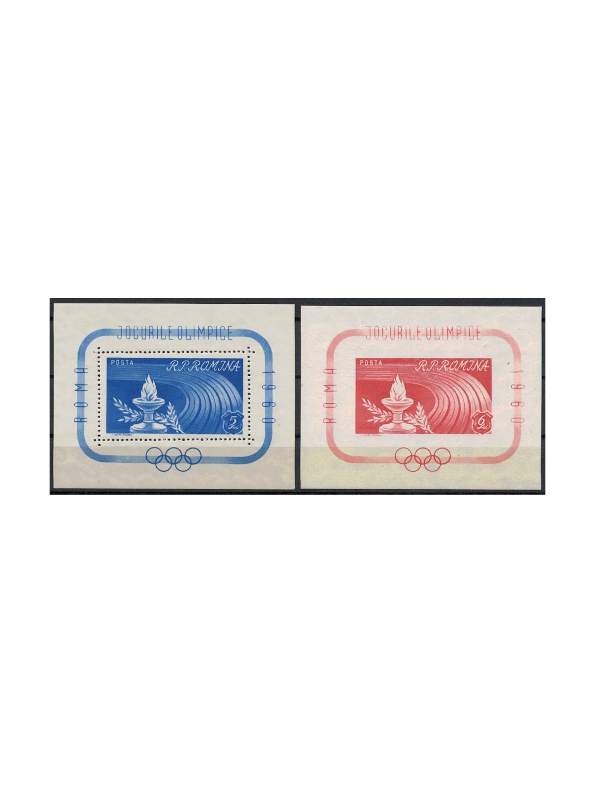 ROMANIA 1960 Summer Olympic Games 2 s/s MNH**