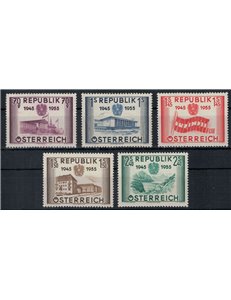 AUSTRIA 1955 Anniversario Seconda Repubblica 5v MNH**