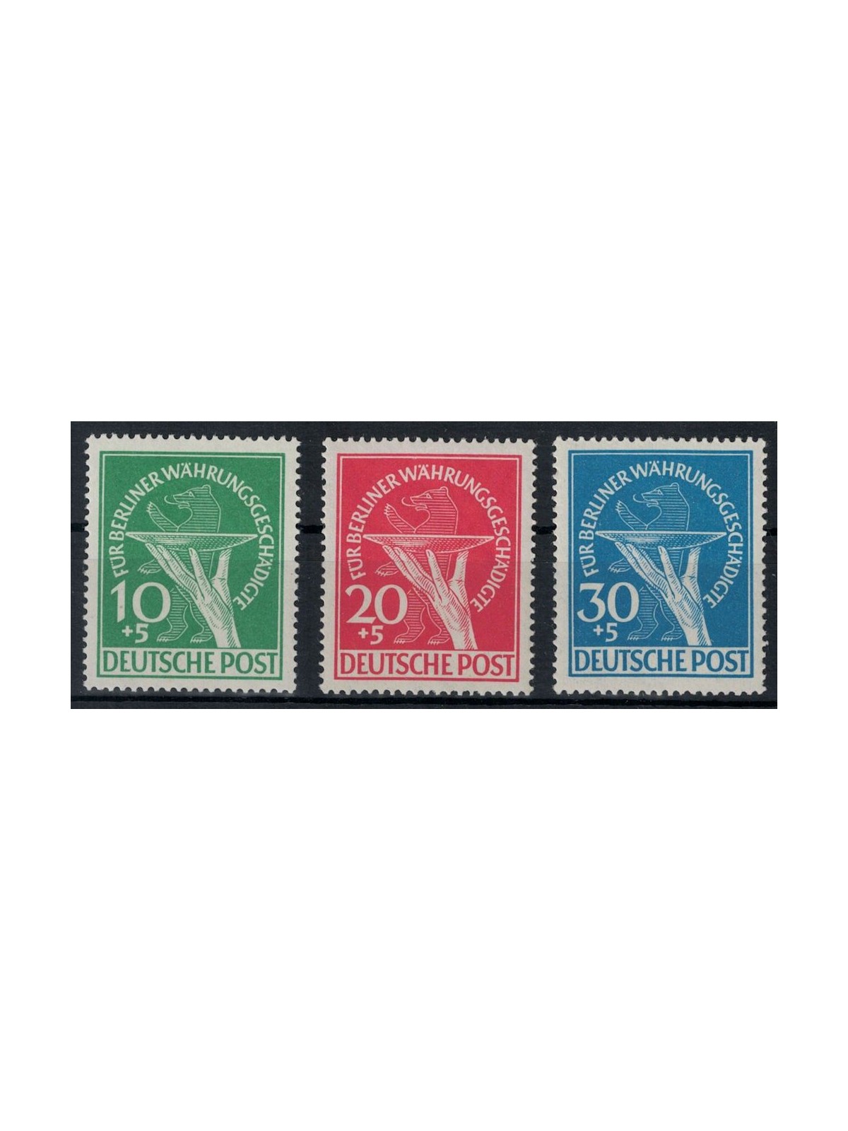 BERLINO 1949 Pro Riforma Monetaria 3v MH*