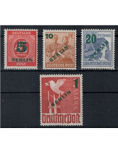BERLINO 1949 Francobolli della Zona AIS soprast. in verde 4v MH*