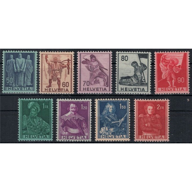 SWITZERLAND 1941 Historical subjects 9v MNH**