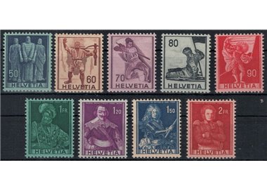 SWITZERLAND 1941 Historical subjects 9v MNH**