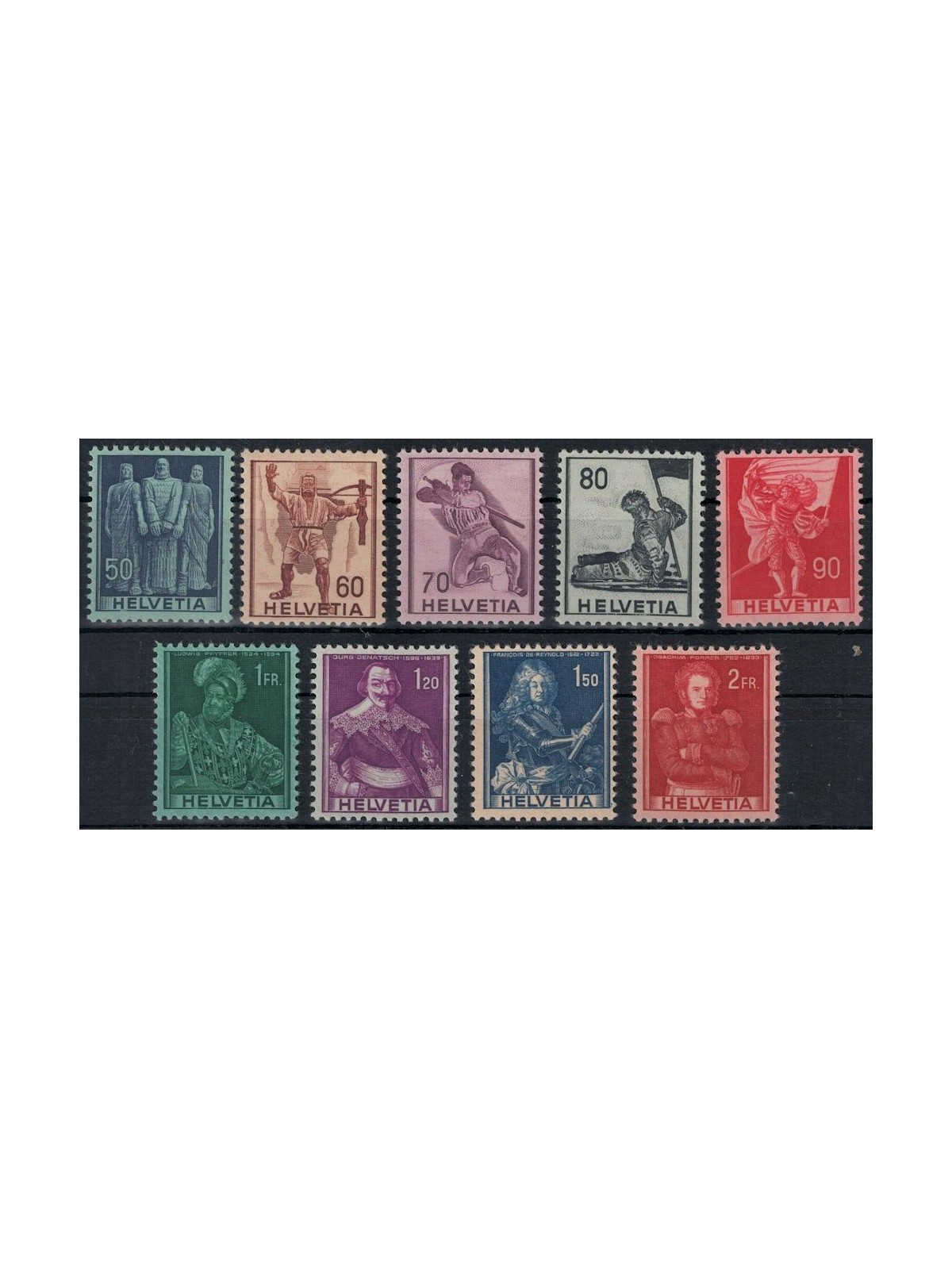 SVIZZERA 1941 Soggetti storici 9v MNH**