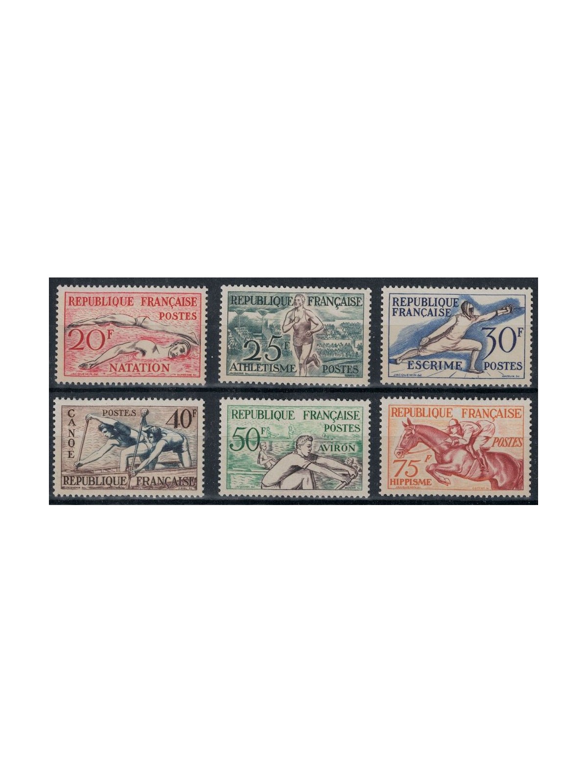 FRANCE 1953 Helsinki Olympics 6v MNH**