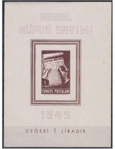 TURCHIA 1945 Censimento della popolazione BF MNH**
