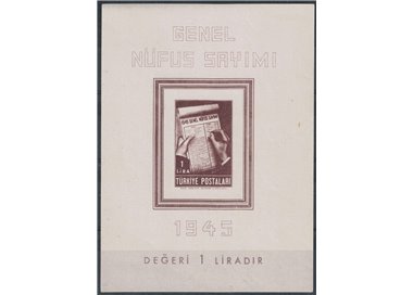 TURCHIA 1945 Censimento della popolazione BF MNH**