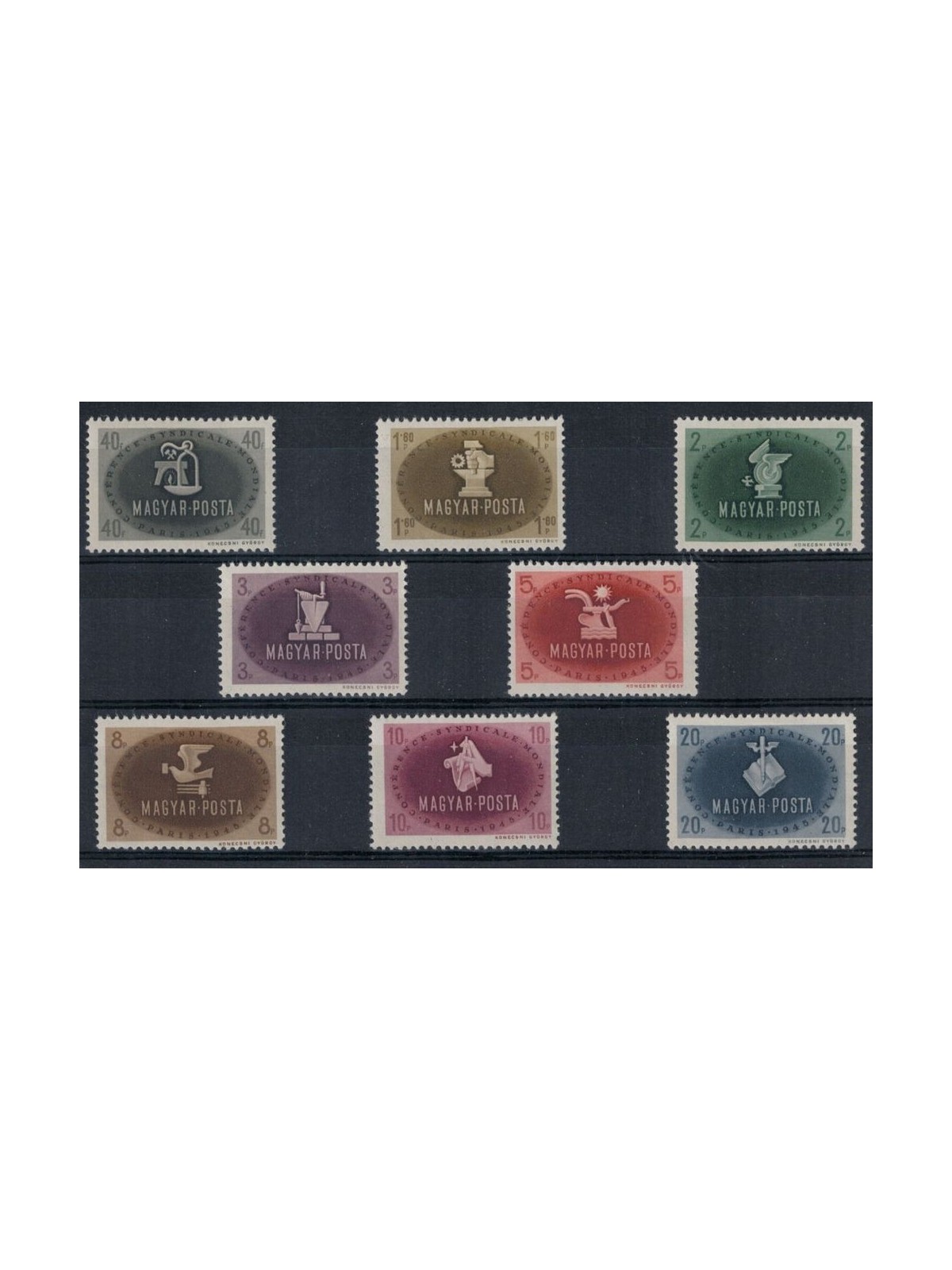 UNGHERIA 1945 Conferenza sindacale 8v MH*