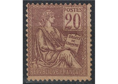 FRANCIA 1900-01 Allegoria, tipo Mouchon 20c bruno lilla MH*
