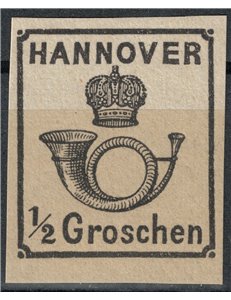 HANNOVER 1859-63 ½g nero MNG