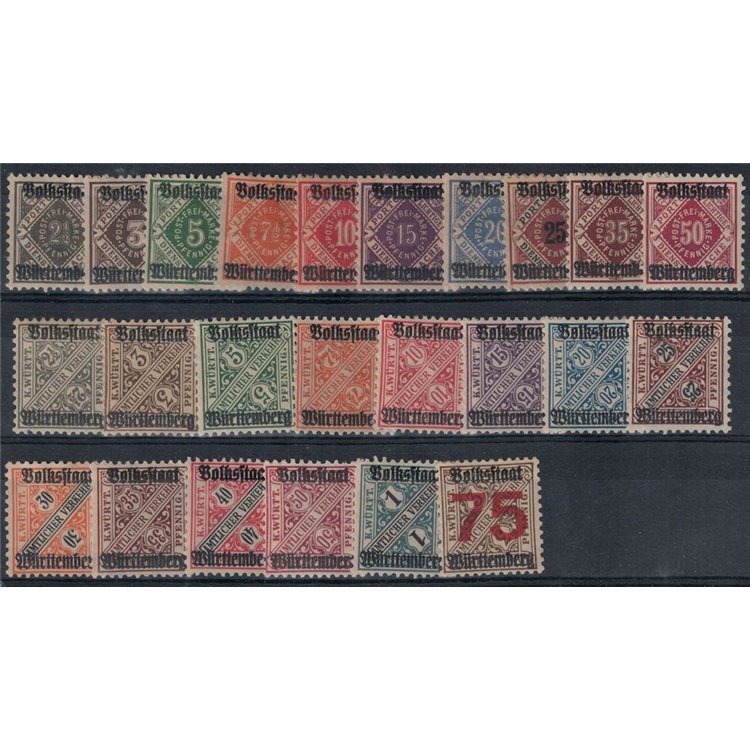WURTTEMBERG 1919 Soprastampati 24v MH*