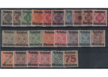 WURTTEMBERG 1919 Overprinted 24v MH*