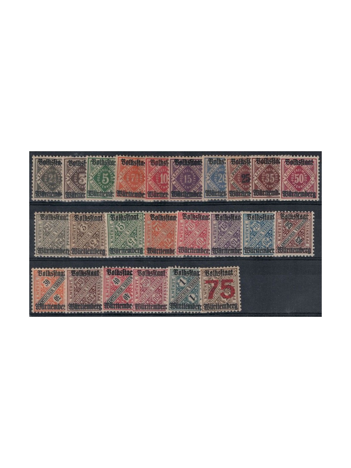 WURTTEMBERG 1919 Soprastampati 24v MH*