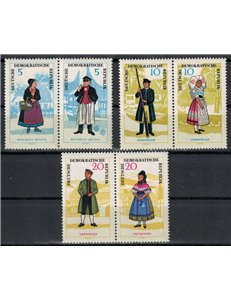 GERMANIA DDR 1964 Costumi regionali 6v MNH**