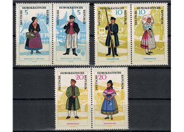 GERMANY DDR 1964 Regional costumes 6v MNH**