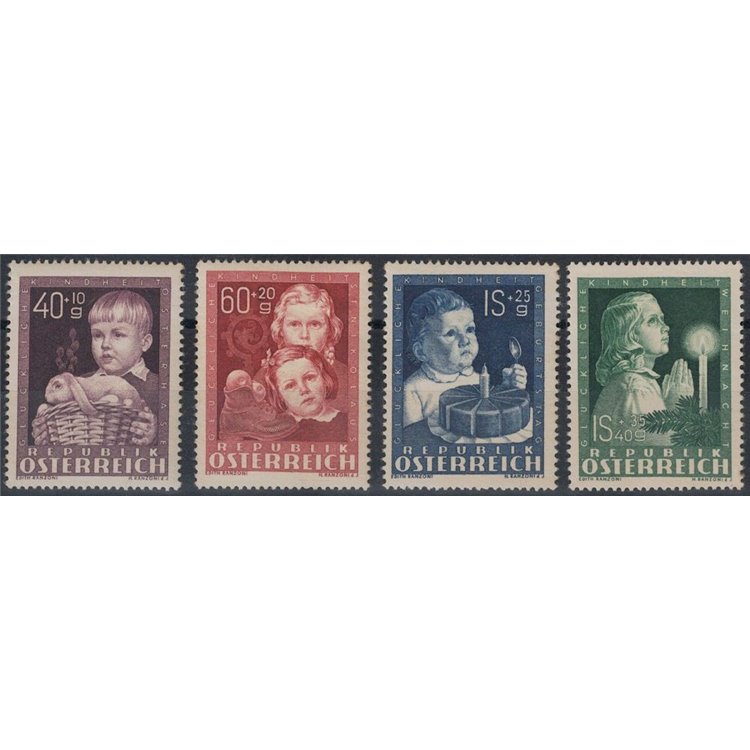 AUSTRIA 1949 Pro works for children 4v MH*
