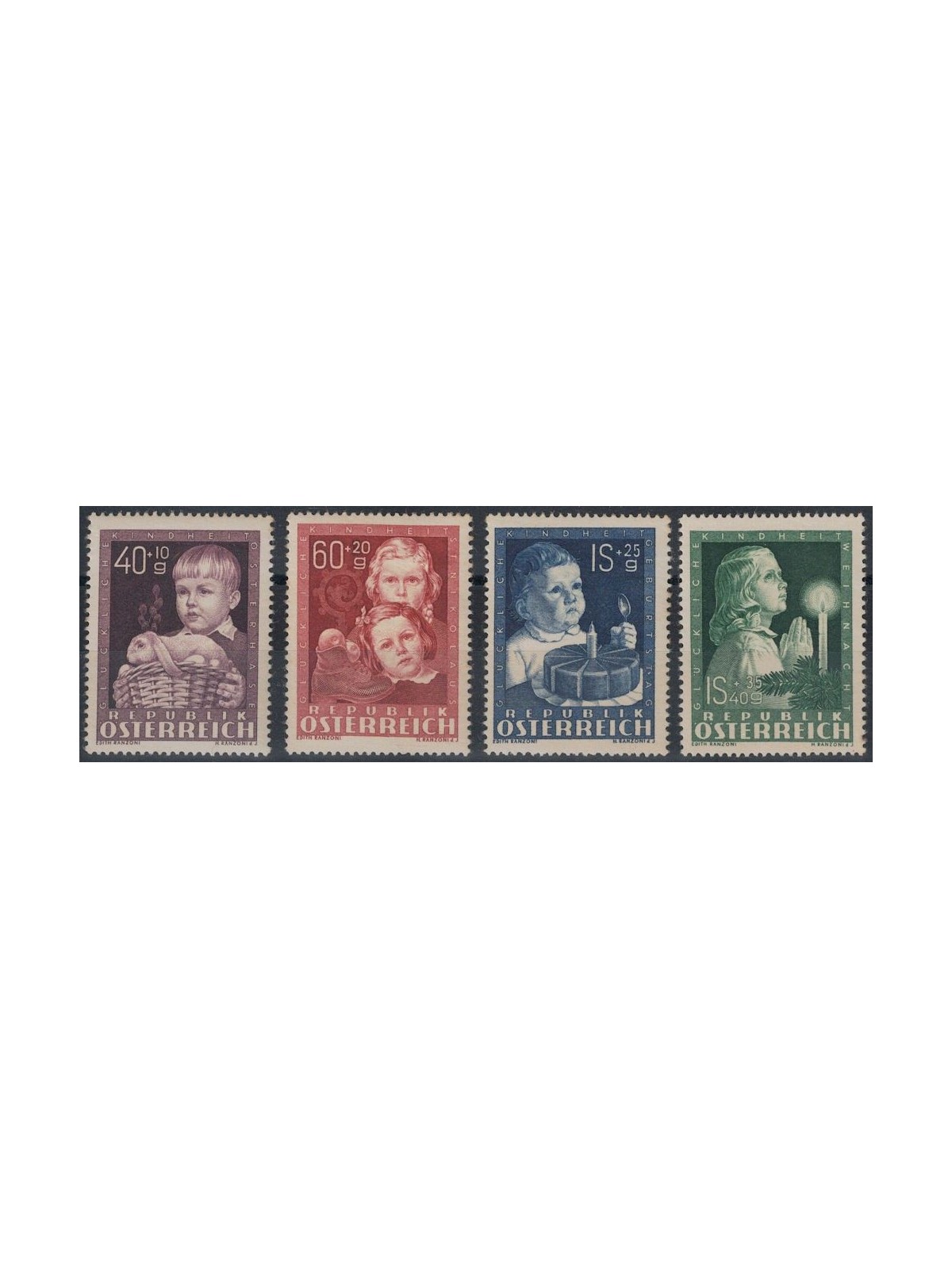 AUSTRIA 1949 Pro works for children 4v MH*