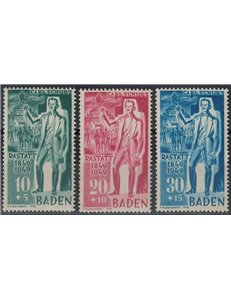 BADEN (FRENCH WOC) 1949 Revolutionary uprisings 3v MNH**
