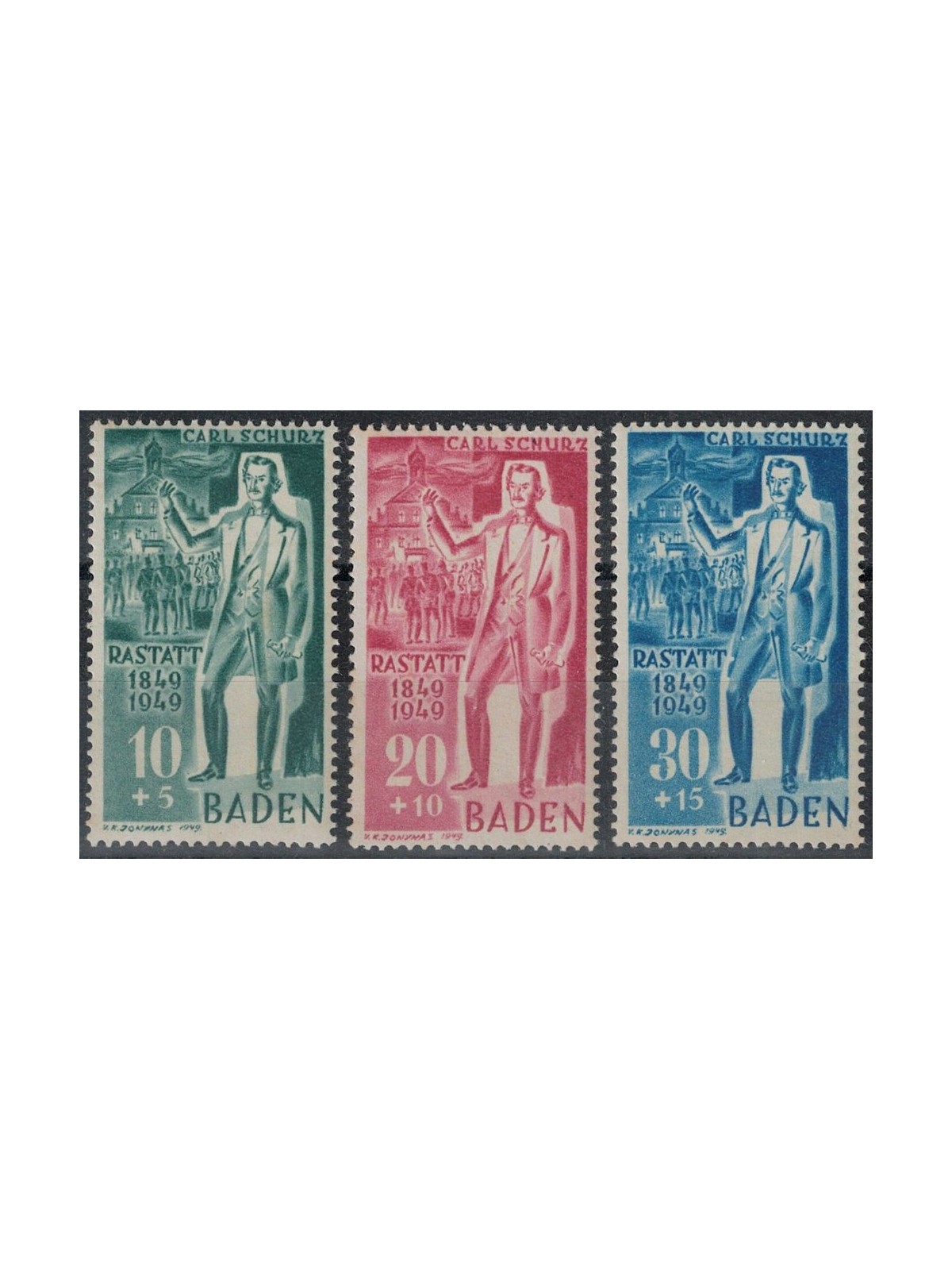 BADEN (FRENCH WOC) 1949 Revolutionary uprisings 3v MNH**