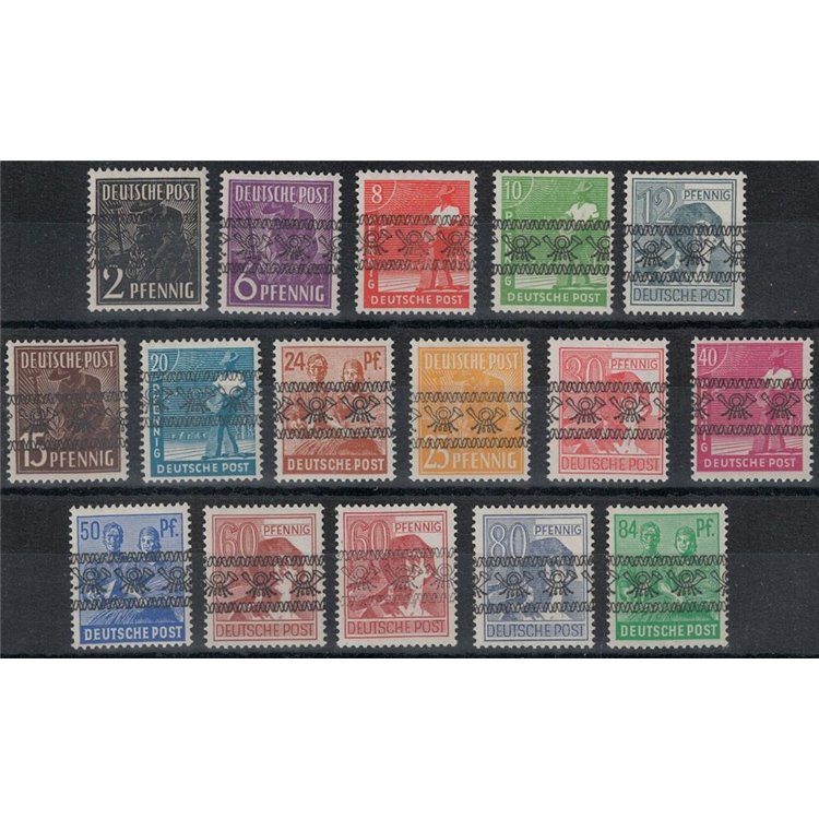 GERMANIA BIZONA 1948 Serie Lavoratori soprastampata a nastro 16v MNH**