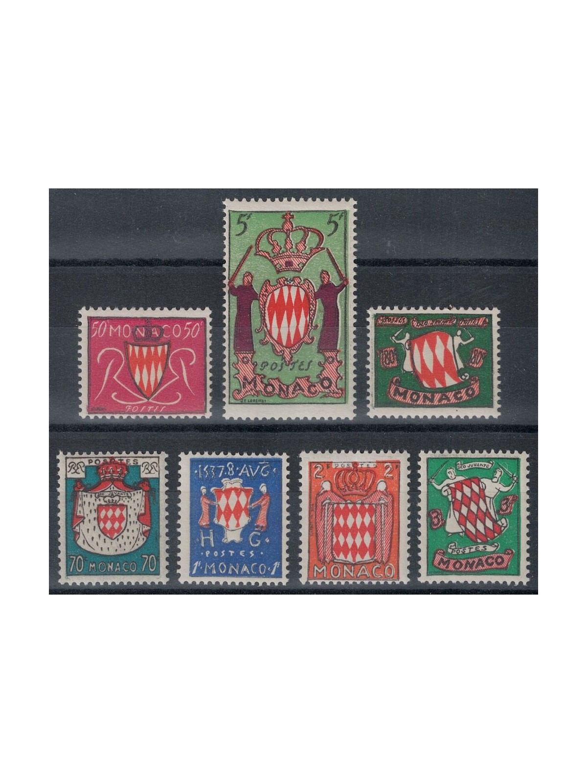 MONACO 1954 Stemmi del Principato 7v MNH**