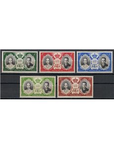 MONACO 1956 Wedding Rainier III and Grace Kelly 5v MNH**