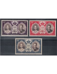 MONACO 1956 Wedding Rainier III and Grace Kelly, airmail 3v MNH**