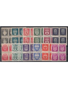 FRANCIA 1942 Soccorso Nazionale, Stemmi di Città (in quartina) 12v MNH**