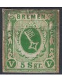 BREMEN 1855 5s green yellow MNG/MH*